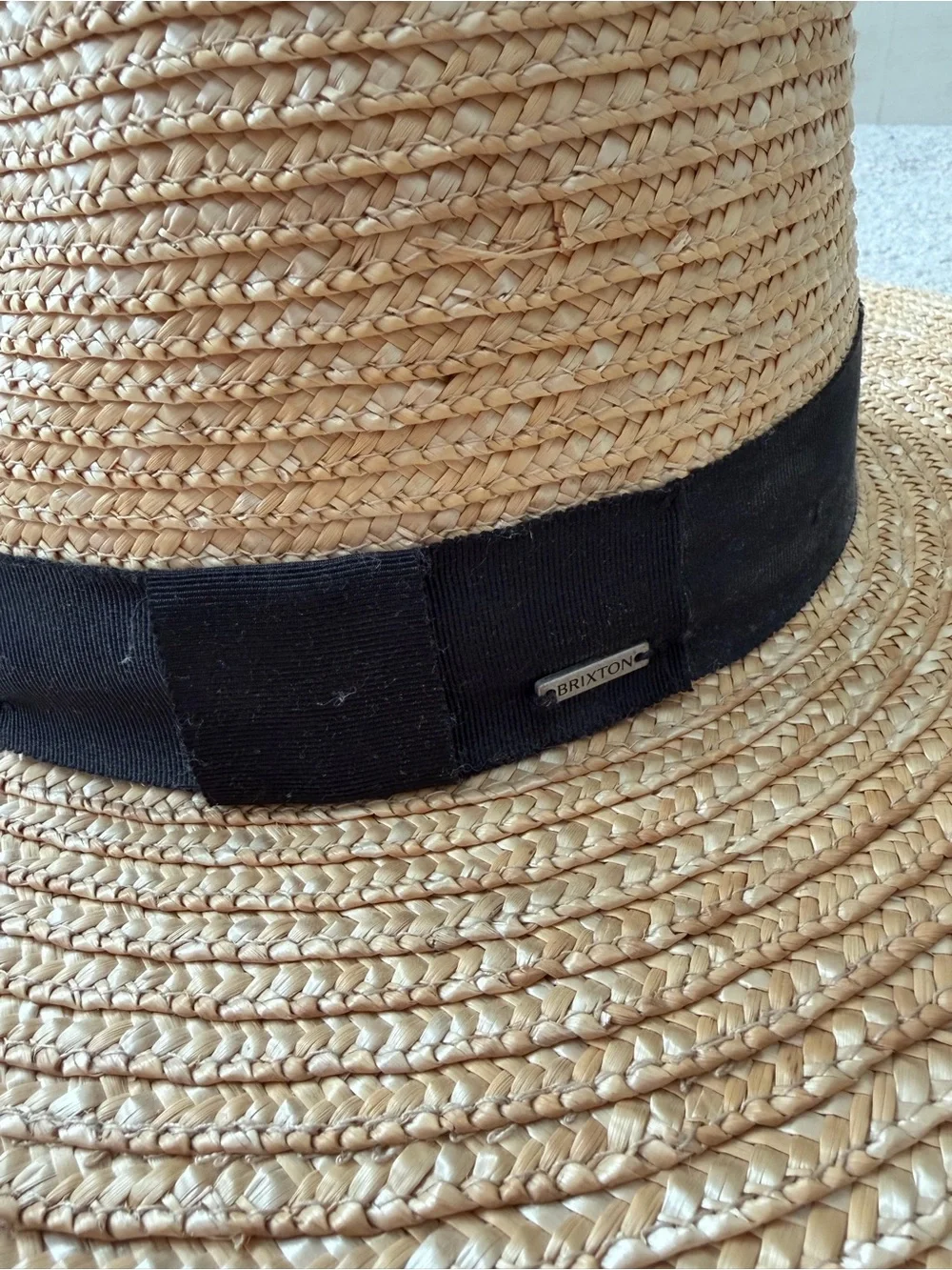 Brixton Natural Straw Sun Hat with Black Band